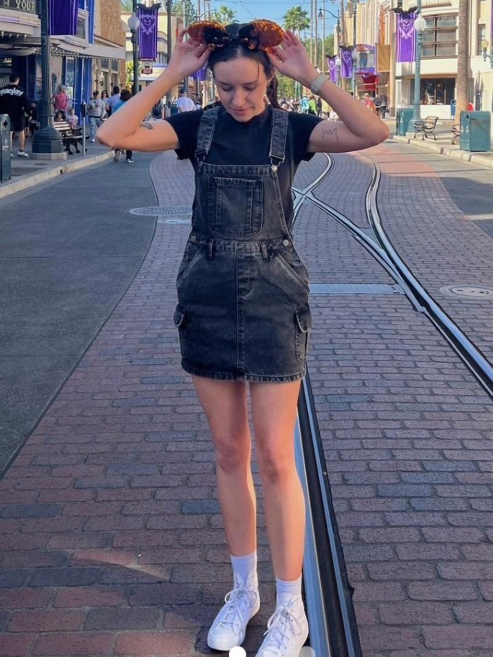 PacSun Black Overalls Mini Dress